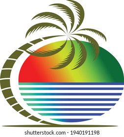 Vector de diseño de logotipo de ilustración de playa