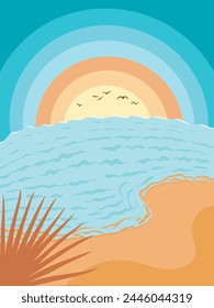 Beach illustration in simple style