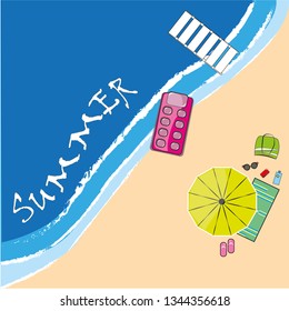 beach illustration summer