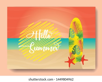 beach illustration for summer posters