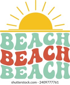 Beach , illustration  t shirt design 