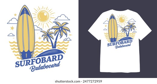 beach illustration for t shirt design