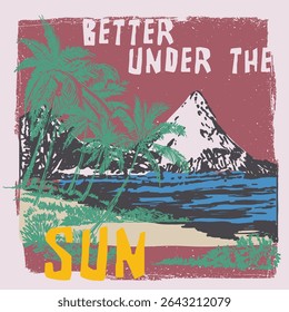 Ilustração de praia arte vetorial 68