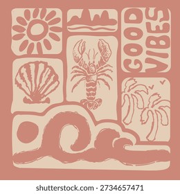 Beach illustration vector clip art 537