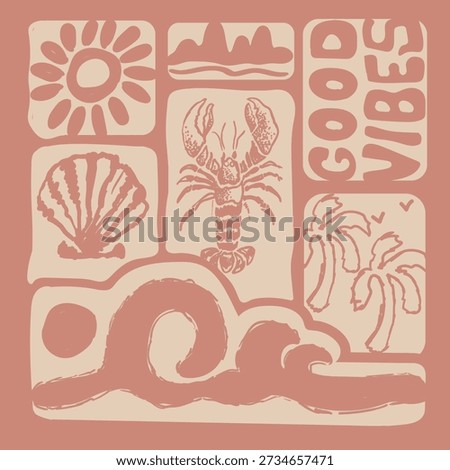 Beach illustration vector clip art 537