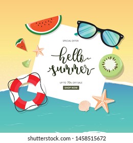 Beach illustrations for summer sale