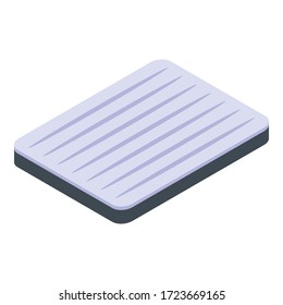Beach inflatable mattress icon. Isometric of beach inflatable mattress vector icon for web design isolated on white background
