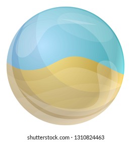 Beach inflate ball icon. Cartoon of beach inflate ball vector icon for web design isolated on white background