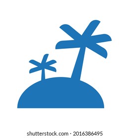Beach island icon.tree,coconut (vector illustration)