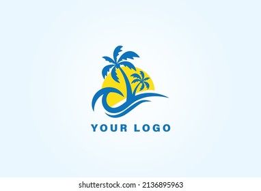 Design-Vorlage für das Logo von Beach Island
