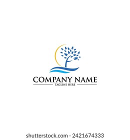 beach and island logo design  vector design