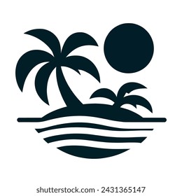 Beach and island logo design, vector design