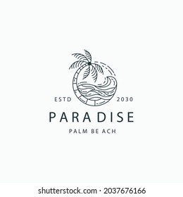 Plantilla De Diseño De Icono De Logotipo De Playa E Isla. - Vector