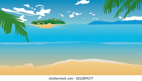 beach island resort vector background eps