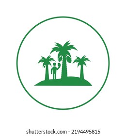Beach island tree garden icon | Circle version icon |