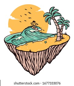 Vektorillustration der Beach Island