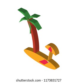 Beach isometric left top view 3D icon