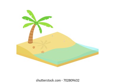 Beach in isometric view