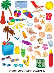 Beach Items Vectors