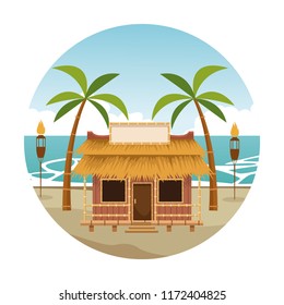 Beach kiosk cartoon
