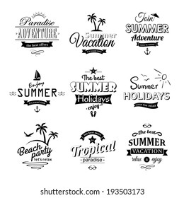 Beach labels set on white eps8
