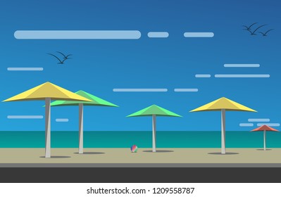 beach landscape background illustration