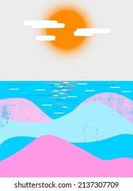 Beach landscape background in vector format.