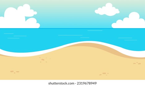 ilustración vectorial de fondo de paisaje de playa