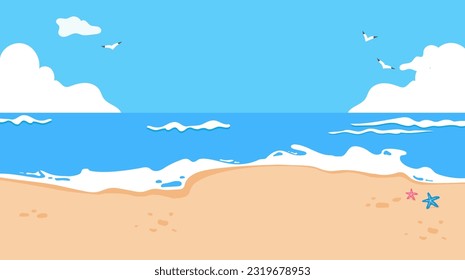 ilustración vectorial de fondo de paisaje de playa