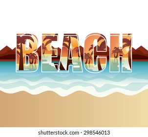 beach landscape design, vector illustration eps10 graphic 