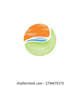 Beach Landscape Icon Designs Vector