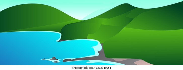 beach landscape illustration