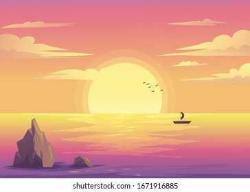 ilustración del paisaje de la playa - archivo vectorial