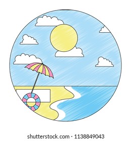 beach landscape isolated icon
