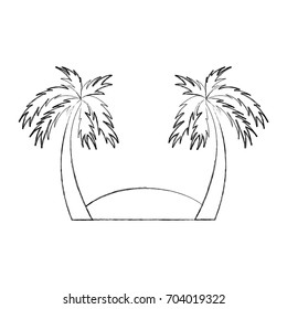 beach landscape isolated icon