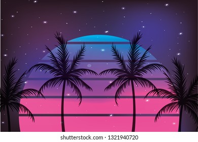 beach landscape retro