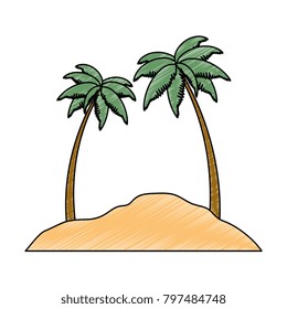beach landscape scene icon