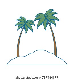 beach landscape scene icon