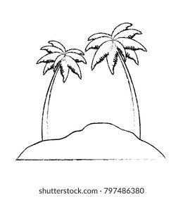 beach landscape scene icon