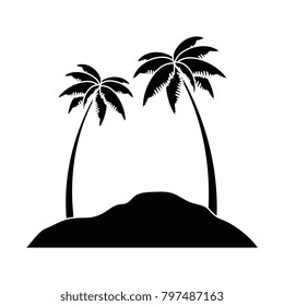 beach landscape scene icon