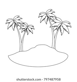 beach landscape scene icon