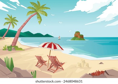 Beach Landscape Summertime Background Scenery