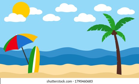 Beach Landscape Tropical Island Palm Tree Background