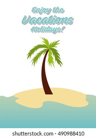 beach landscape vacations icon vector illustration design