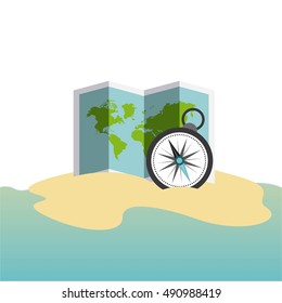 beach landscape vacations icon vector illustration design