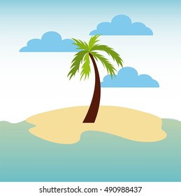 beach landscape vacations icon vector illustration design