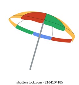 Beach large multi-colored umbrella for relaxing on the seashore. isolated. Flat vector illustration. Eps10