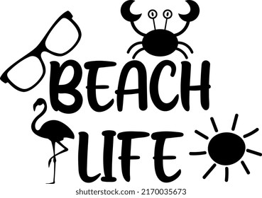 Beach life design for summer.