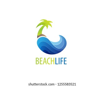 Beach life logo design