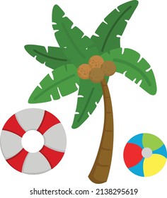 Beach Life under the Sun Clipart Vector